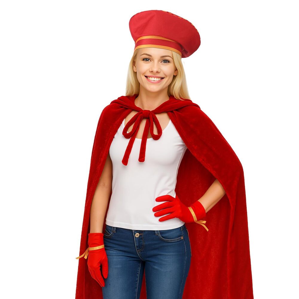 4143 5 Pcs Renaissance Cosplay Outfit For Halloween Red Velvet - Picture 6 of 6